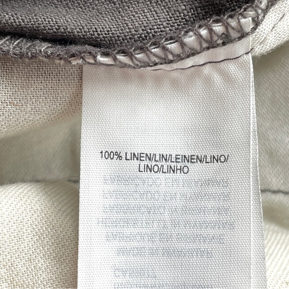 Muji Gray French Linen Wide Leg Cropped Pants - S, relaxed fit - Picture 6 of 9